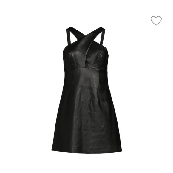 FRENCH CONNECTION‎ Crolenda Faux Leather Halter Mini Dress Size 4 NWT - Picture 1 of 7